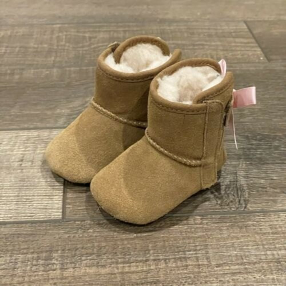 UGG Australia Jesse Bow II Pink Satin Bows 0/1 XS Baby Bootie Infant Boot